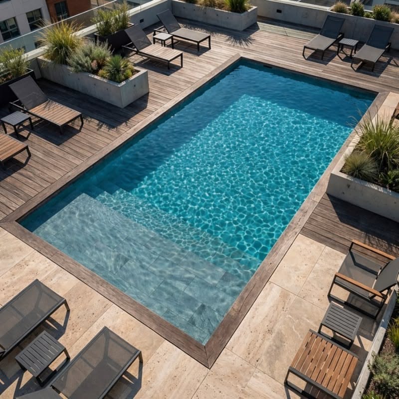 Design moderne liner piscine