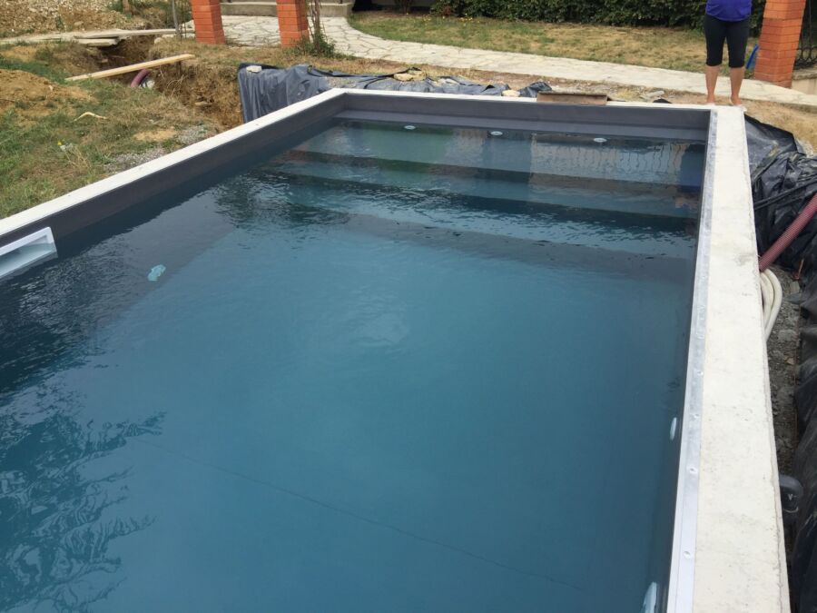 Utilisateurs piscine liner gris