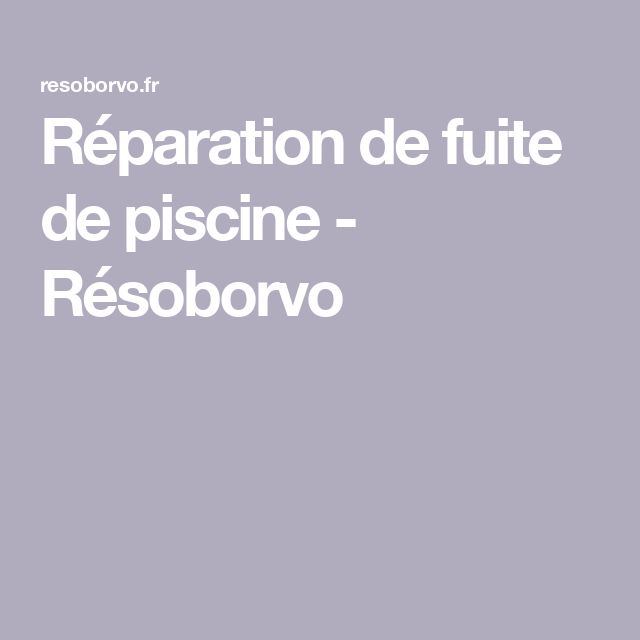 Réparation local technique piscine