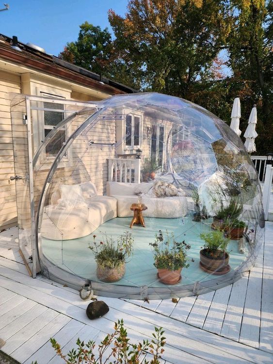 Dôme de piscine transparent